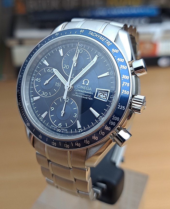 BLUE Omega Speedmaster Automatic Date Wristwatch Ref. 3212.80